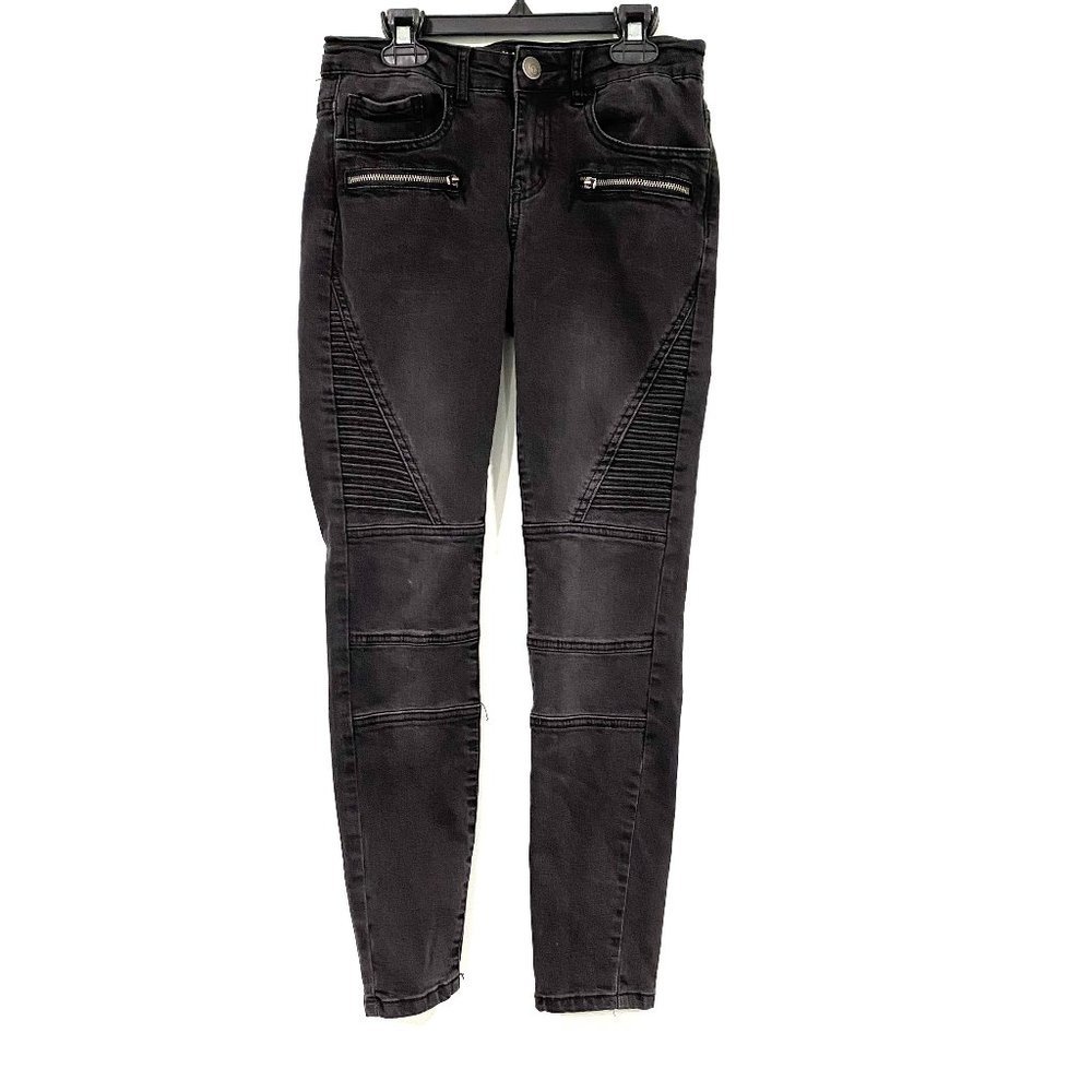 Cotton On Jeans The Deluxe Moto Mid Rise Women/Junior Size 4 Black Skinny Fitted